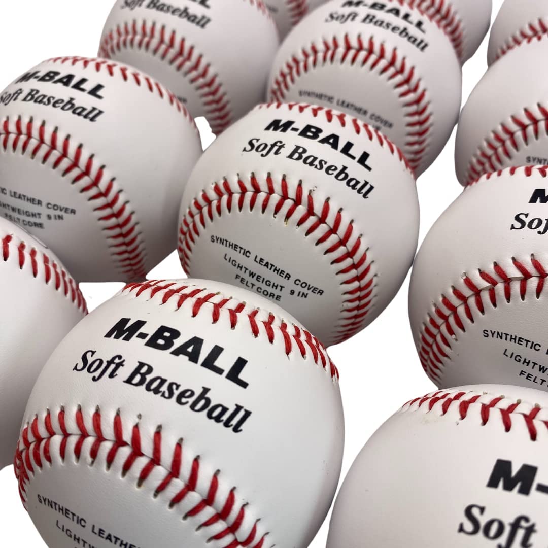Markwort Soft 9-Inch Baseball for Indoor and Outdoor Training - Dozen