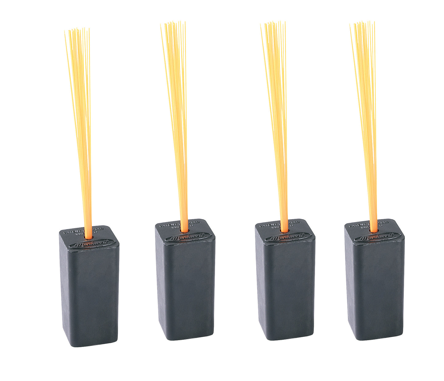 Markwort Black Baseball Base Plugs with Orange Bristles - 4 Pack