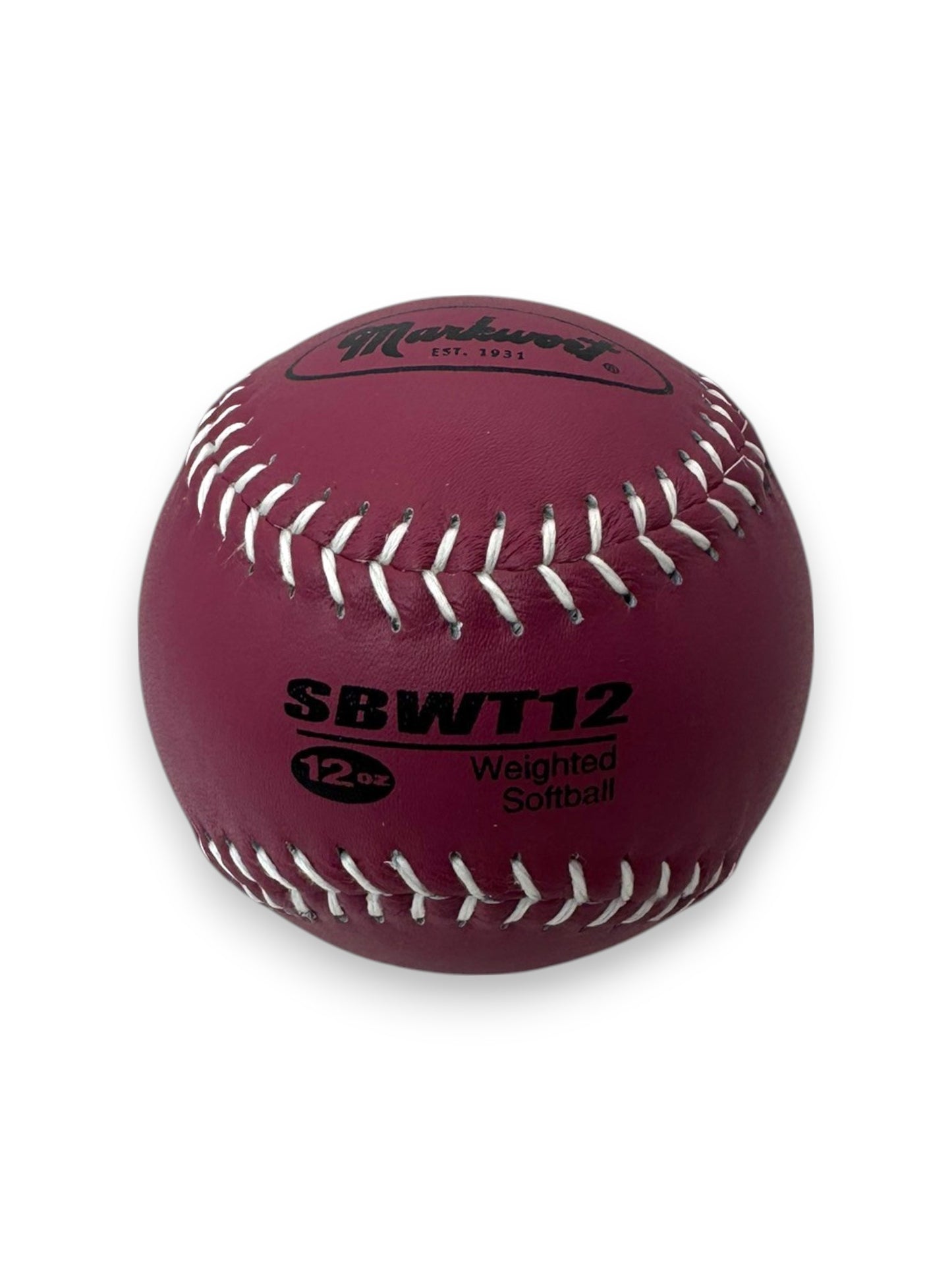 Markwort Weighted Leather Softball Training Balls Set – 6 oz, 8 oz, 10 oz, 12 oz – Set of 4
