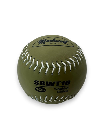 Markwort Weighted Leather Softball Training Balls Set – 6 oz, 8 oz, 10 oz, 12 oz – Set of 4