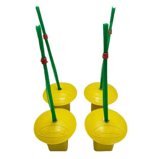 Markwort Yellow Baseball Base Plugs w/Green Bristles - 4 Pack