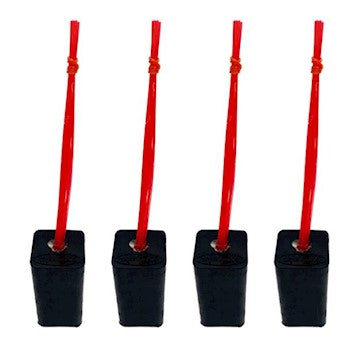 Markwort Black Base Plugs with Red Bristles - 4 Pack