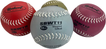 Markwort 12-Inch Weighted Training Softball Set (9, 10 , 11 and 12 oz)