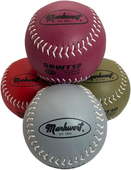 Markwort 12-Inch Weighted Training Softball Set (9, 10 , 11 and 12 oz)