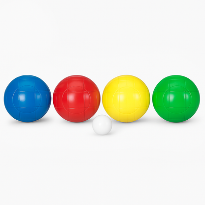 Markwort Lawn Bocce Ball Set – 9-Piece Set with 2 Balls Each in Blue, Green, Red & Yellow + White Jack Ball