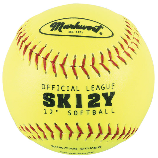Markwort 12" Synthetic Leather Softballs - Yellow