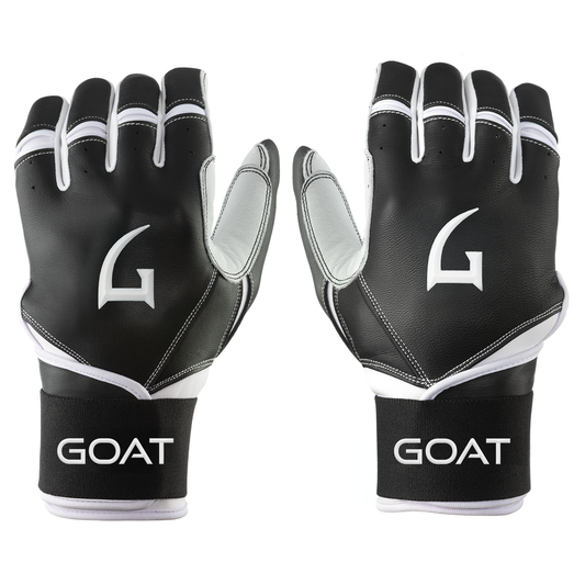 Origin Series Long Cuff Black and White Batting Gloves - Youth
