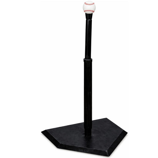 Markwort Batting Tee with Black Home Plate – Adjustable 22–36 in, Heavy-Duty