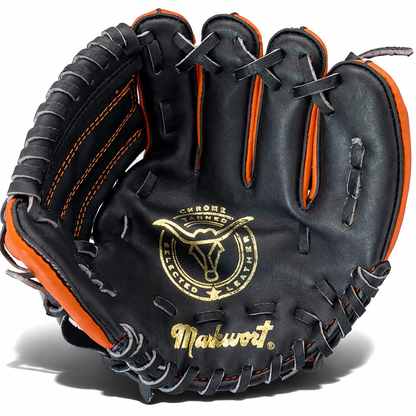 Markwort 9" T-Ball Baseball Glove – Right Hand Throw, Orange/Black