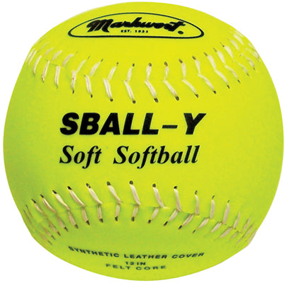 Markwort Soft Softball 12" Yellow – Safety Lightweight Practice Balls - Dozen