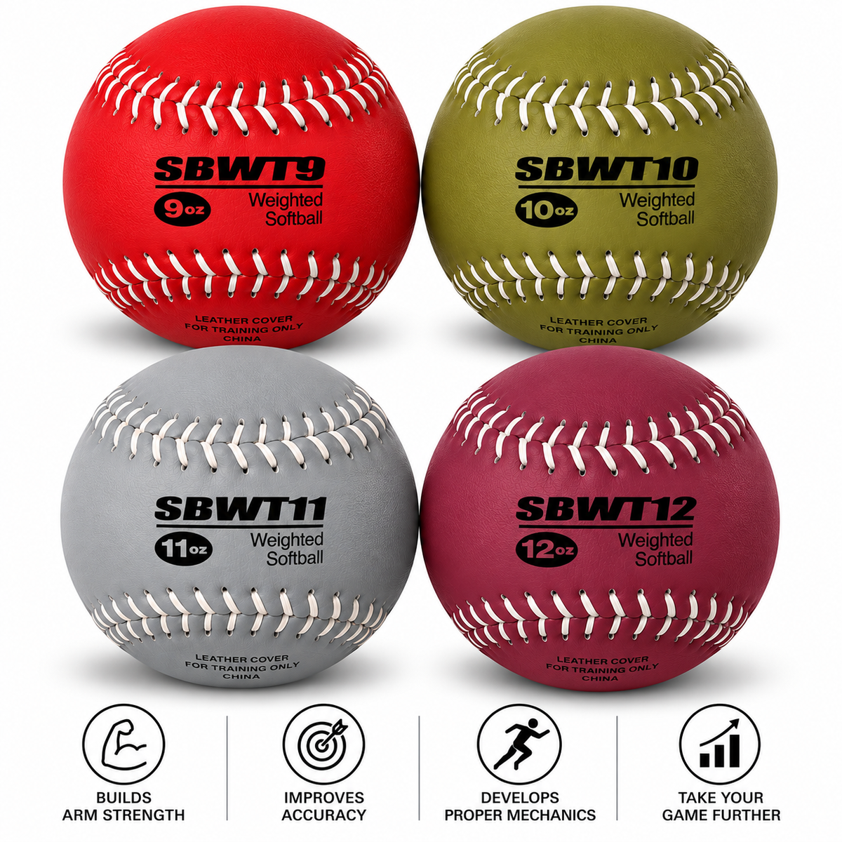 Markwort 12-Inch Weighted Training Softball Set