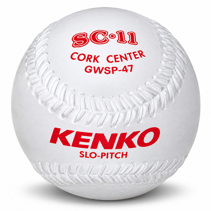 Kenko 11" Cork Center Softball White - Dozen