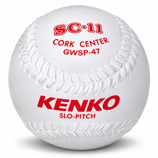 Kenko 11" Cork Center Softball White - Dozen