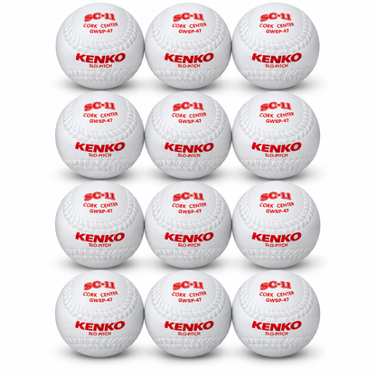 Kenko 11" Cork Center Softball White - Dozen